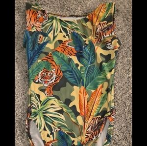 Girls Leotard Child Medium Tiger Dance Gymnastics